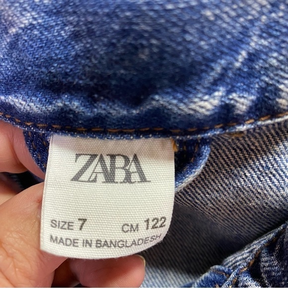 Zara 80’S Edition Distressed Acid Wash Denim Button Up Vest, Size 7 - Picture 7 of 12